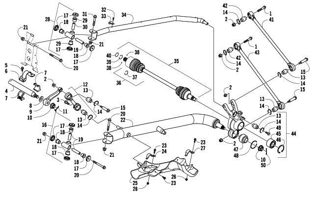 Parts Diagram for Arctic Cat 2012 WILDCAT 1000 GT ATV REAR SUSPENSION ASSEMBLY