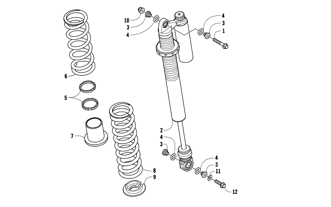 Parts Diagram for Arctic Cat 2013 WILDCAT 1000 ATV REAR SUSPENSION SHOCK ASSEMBLY