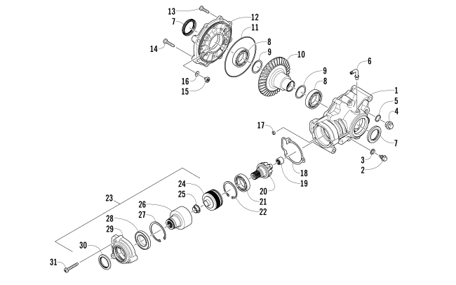 Parts Diagram for Arctic Cat 2016 WILDCAT X LTD EPS ATV REAR DRIVE GEARCASE ASSEMBLY