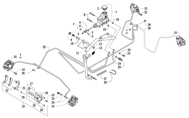 Parts Diagram for Arctic Cat 2014 WILD ATV HYDRAULIC BRAKE ASSEMBLY