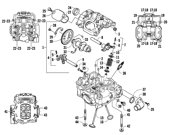 Parts Diagram for Arctic Cat 2012 WILDCAT 1000 GT ATV CYLINDER HEAD AND CAMSHAFT/VALVE ASSEMBLY