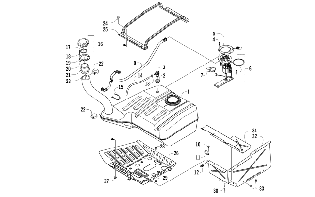 Parts Diagram for Arctic Cat 2013 WILDCAT X ATV GAS TANK ASSEMBLY