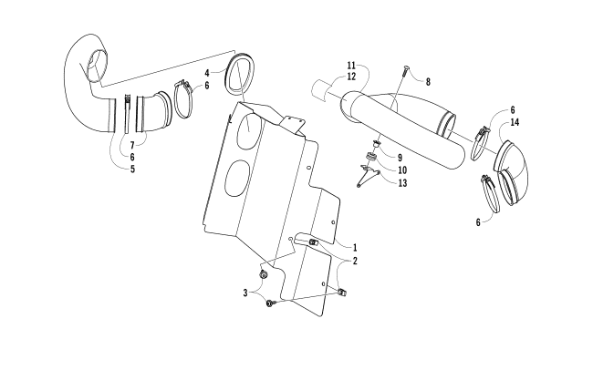 Parts Diagram for Arctic Cat 2014 WILDCAT 1000 LTD ATV CASE/BELT COOLING ASSEMBLY