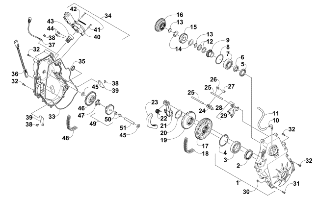 Parts Diagram for Arctic Cat 2013 XF 1100 TURBO SNO PRO LTD SNOWMOBILE CHAIN CASE ASSEMBLY