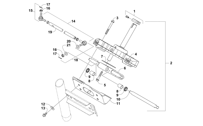 Parts Diagram for Arctic Cat 2014 WILDCAT 4 ATV RACK AND PINION ASSEMBLY