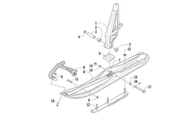 Parts Diagram for Arctic Cat 2017 ZR 9000 THUNDERCAT 137 SNOWMOBILE SKI AND SPINDLE ASSEMBLY