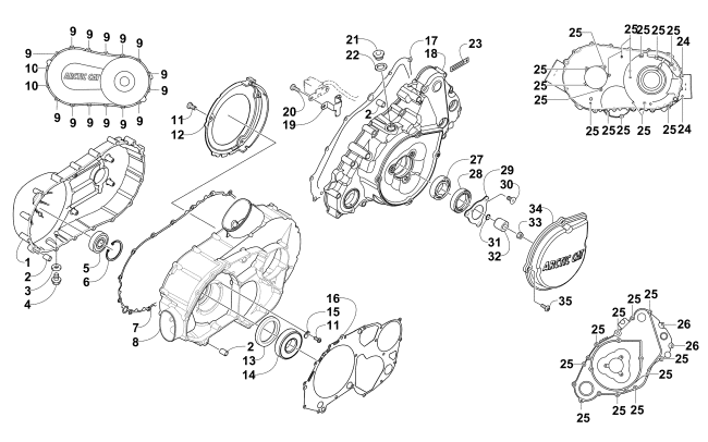 Parts Diagram for Arctic Cat 2013 PROWLER 700 HDX KE ATV CLUTCH/V-BELT/MAGNETO COVER ASSEMBLY