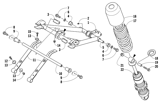Parts Diagram for Arctic Cat 2013 F 1100 TURBO SNO PRO LTD SNOWMOBILE REAR SUSPENSION FRONT ARM ASSEMBLY