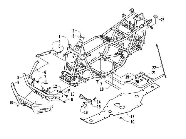 Parts Diagram for Arctic Cat 2014 550 XT ATV FRAME AND RELATED PARTS