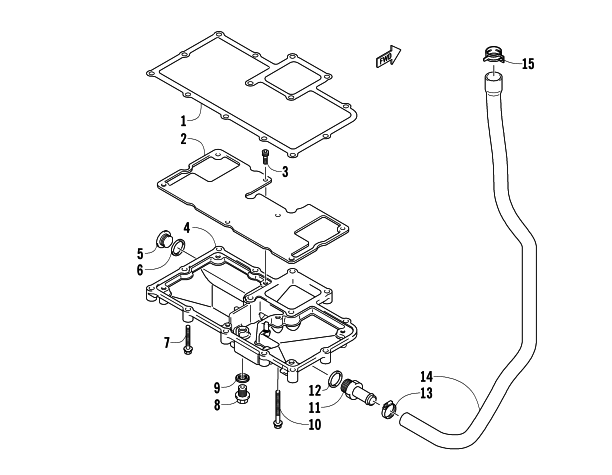 Parts Diagram for Arctic Cat 2015 ZR 5000 LXR SNOWMOBILE OIL PAN ASSEMBLY