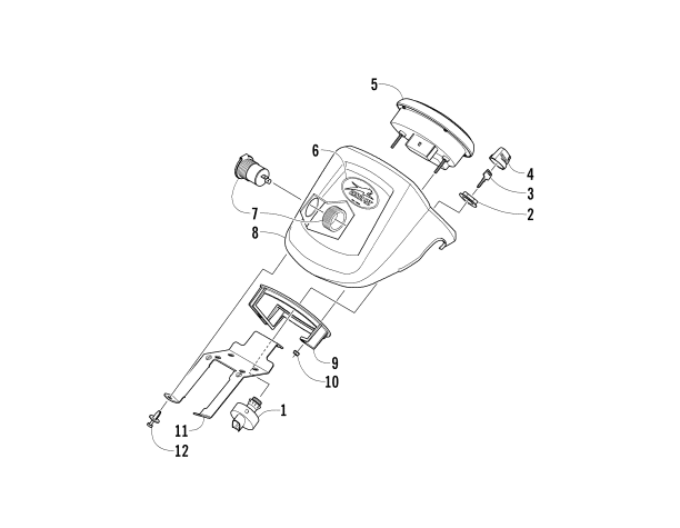 Parts Diagram for Arctic Cat 2014 700 LTD ATV INSTRUMENT POD ASSEMBLY