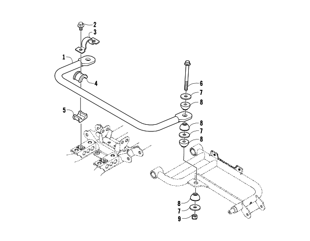 Parts Diagram for Arctic Cat 2015 TRV 550 LTD ATV SWAY BAR ASSEMBLY