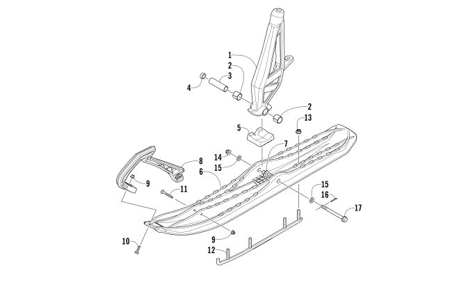 Parts Diagram for Arctic Cat 2013 M 1100 TURBO 153 SNOWMOBILE SKI AND SPINDLE ASSEMBLY