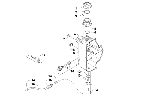 Parts Diagram for Arctic Cat 2013 XF 800 SNO PRO LTD SNOWMOBILE OIL TANK ASSEMBLY