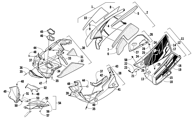 Parts Diagram for Arctic Cat 2013 M 800 SNO PRO 162 SNOWMOBILE SKID PLATE AND SIDE PANEL ASSEMBLY