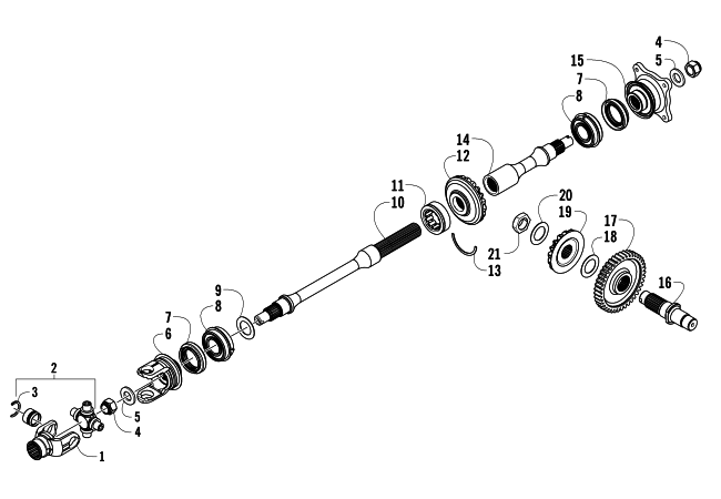 Parts Diagram for Arctic Cat 2013 550 ATV SECONDARY DRIVE ASSEMBLY