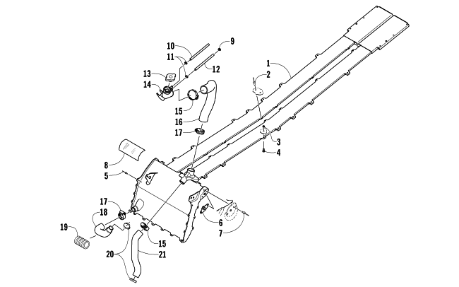 Parts Diagram for Arctic Cat 2013 M 800 153 SNOWMOBILE COOLING ASSEMBLY