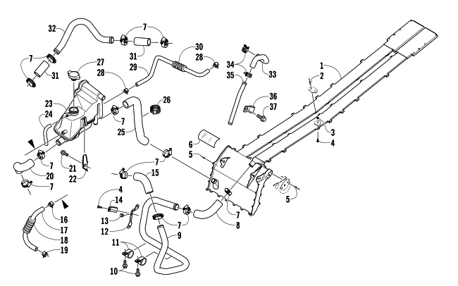Parts Diagram for Arctic Cat 2013 XF 1100 TURBO SNO PRO HIGH COUNTRY LTD SNOWMOBILE COOLING ASSEMBLY