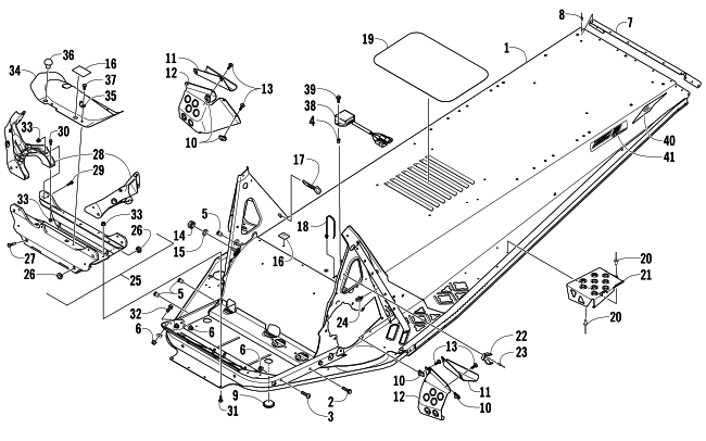 Parts Diagram for Arctic Cat 2013 BEARCAT Z1 XT SNOWMOBILE CHASSIS ASSEMBLY