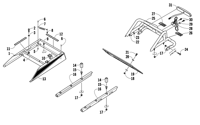 Parts Diagram for Arctic Cat 2013 BEARCAT Z1 XT SNOWMOBILE REAR BUMPER, RACK RAIL, SNOWFLAP, AND TAILLIGHT ASSEMBLY