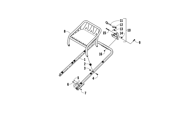 Parts Diagram for Arctic Cat 2013 XF 1100 TURBO CROSS-TOUR SNOWMOBILE REAR BUMPER, RACK, AND HITCH ASSEMBLY
