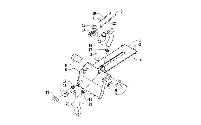 Parts Diagram for Arctic Cat 2013 M 800 SNO PRO LTD 153 SNOWMOBILE COOLING ASSEMBLY