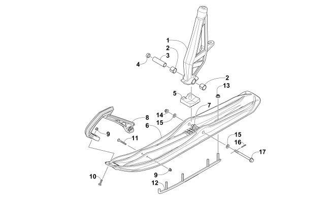 Parts Diagram for Arctic Cat 2015 ZR 6000 TUCKER HIBBERT RR SNOWMOBILE SKI AND SPINDLE ASSEMBLY