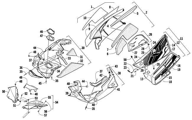 Parts Diagram for Arctic Cat 2013 XF 800 SNO PRO SNOWMOBILE SKID PLATE AND SIDE PANEL ASSEMBLY