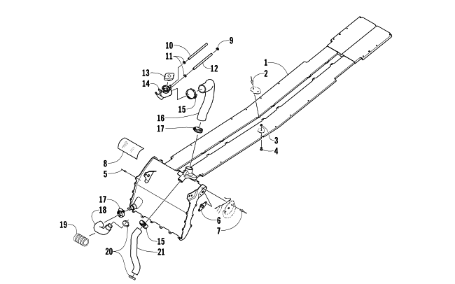Parts Diagram for Arctic Cat 2013 XF 800 CROSS-TOUR SNOWMOBILE COOLING ASSEMBLY