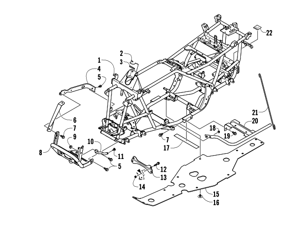 Parts Diagram for Arctic Cat 2013 500 ATV FRAME AND RELATED PARTS