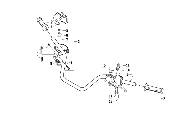 Parts Diagram for Arctic Cat 2013 TRV 500 ATV HANDLEBAR ASSEMBLY