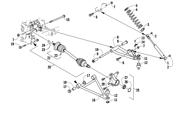 Parts Diagram for Arctic Cat 2013 TRV 500 ATV FRONT SUSPENSION ASSEMBLY