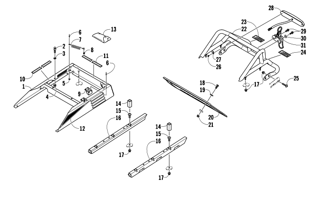 Parts Diagram for Arctic Cat 2013 BEARCAT Z1 XT GS SNOWMOBILE REAR BUMPER, RACK RAIL, SNOWFLAP, AND TAILLIGHT ASSEMBLY