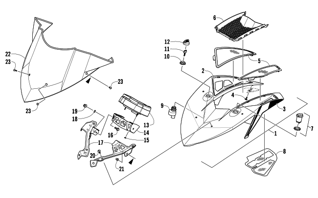 Parts Diagram for Arctic Cat 2013 XF 800 SNO PRO SNOWMOBILE WINDSHIELD AND INSTRUMENTS ASSEMBLIES