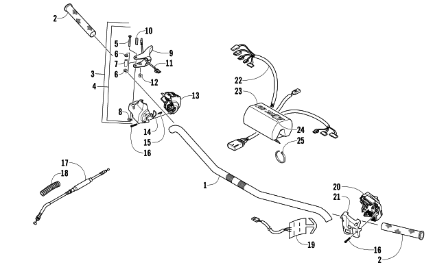 Parts Diagram for Arctic Cat 2013 F 1100 TURBO SNO PRO RR SNOWMOBILE HANDLEBAR AND CONTROLS