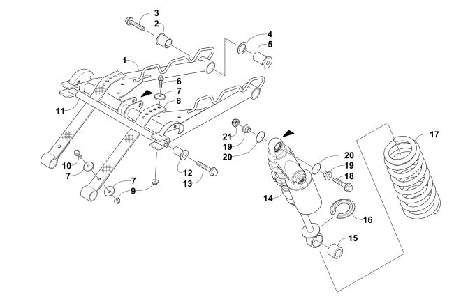 Parts Diagram for Arctic Cat 2015 ZR 6000 SNO PRO RR SNOWMOBILE REAR SUSPENSION FRONT ARM ASSEMBLY