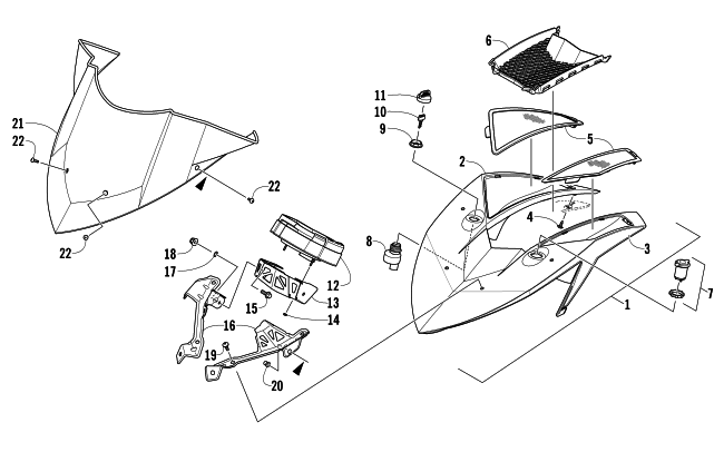 Parts Diagram for Arctic Cat 2013 F 800 SNO PRO RR SNOWMOBILE WINDSHIELD AND INSTRUMENTS ASSEMBLIES