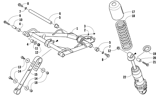 Parts Diagram for Arctic Cat 2013 XF 1100 TURBO SNO PRO LTD SNOWMOBILE REAR SUSPENSION FRONT ARM ASSEMBLY