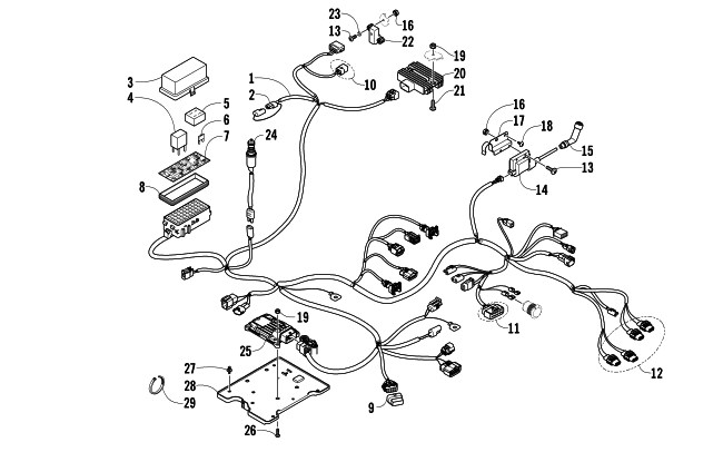 Parts Diagram for Arctic Cat 2014 500 XT ATV WIRING HARNESS ASSEMBLY