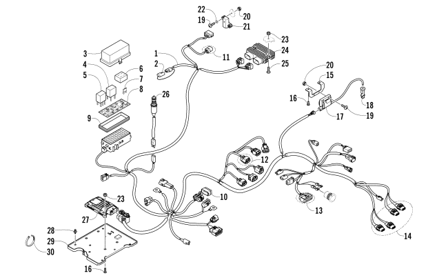 Parts Diagram for Arctic Cat 2014 700 LTD ATV WIRING HARNESS ASSEMBLY