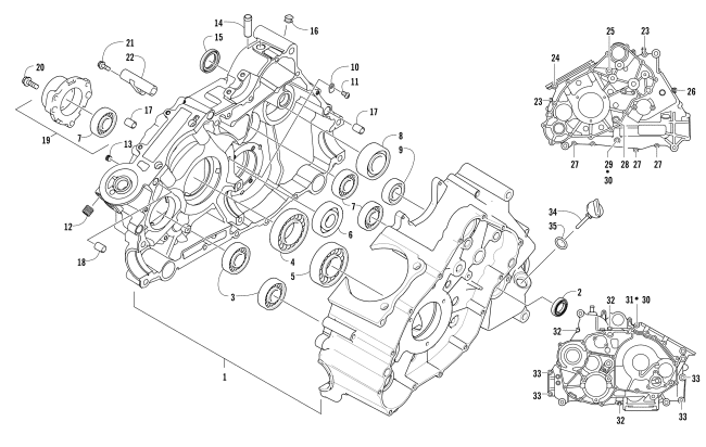 Parts Diagram for Arctic Cat 2015 XR 550 XT ATV CRANKCASE ASSEMBLY