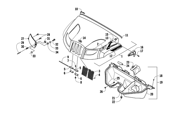 Parts Diagram for Arctic Cat 2013 PROWLER 550 XT ATV HOOD AND HEADLIGHT ASSEMBLY