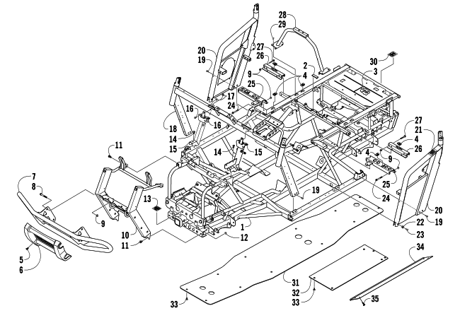 Parts Diagram for Arctic Cat 2014 PROWLER 550 XT ATV FRAME AND RELATED PARTS