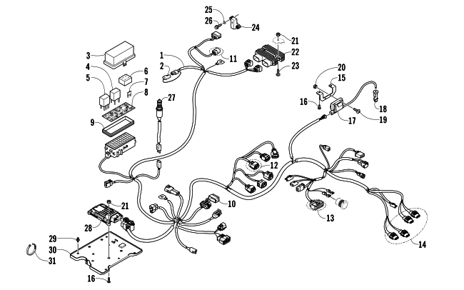 Parts Diagram for Arctic Cat 2013 TBX 700 ATV WIRING HARNESS ASSEMBLY