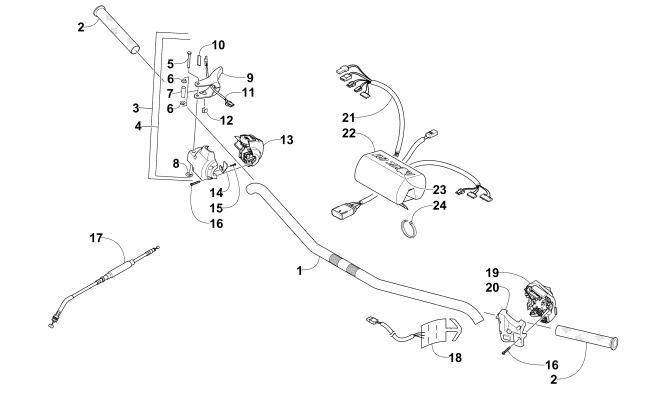 Parts Diagram for Arctic Cat 2014 ZR 8000 SNO PRO RR NORWAY EDITION SNOWMOBILE HANDLEBAR AND CONTROLS