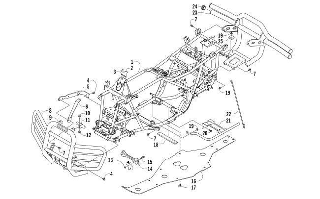 Parts Diagram for Arctic Cat 2016 700 MUD PRO LTD ATV FRAME AND RELATED PARTS