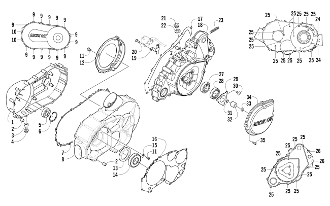Parts Diagram for Arctic Cat 2014 700 MUD PRO LTD ATV CLUTCH/V-BELT/MAGNETO COVER ASSEMBLY
