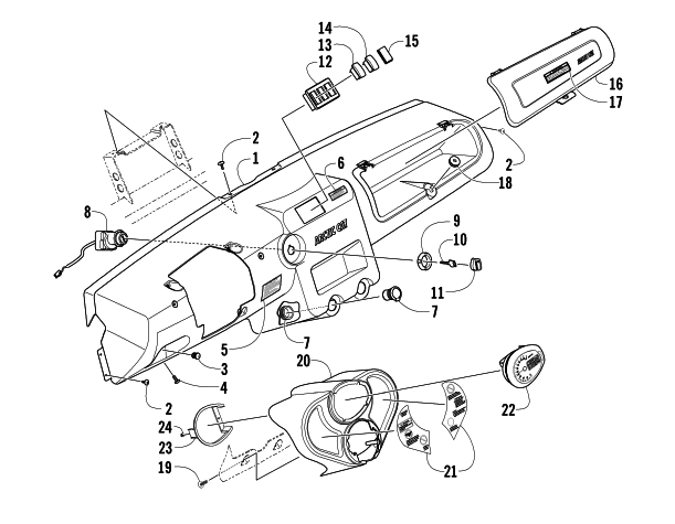 Parts Diagram for Arctic Cat 2014 PROWLER 700 XTX ATV DASH ASSEMBLY