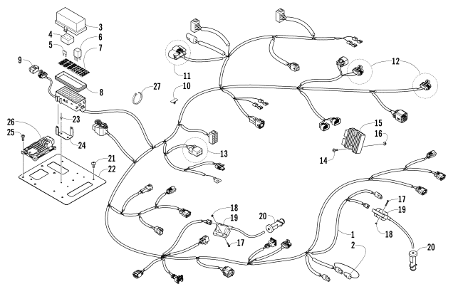 Parts Diagram for Arctic Cat 2012 WILDCAT 1000 GT ATV WIRING HARNESS ASSEMBLY