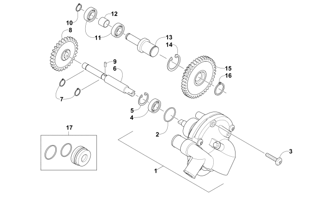 Parts Diagram for Arctic Cat 2015 WILDCAT ATV WATER PUMP ASSEMBLY